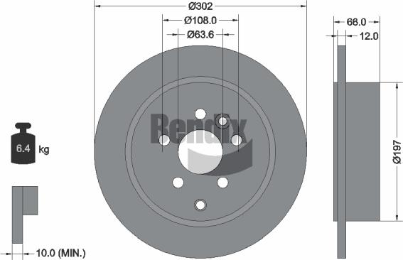 BENDIX Braking BDS1702 - Disque de frein cwaw.fr