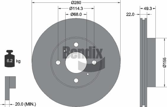 BENDIX Braking BDS1719 - Disque de frein cwaw.fr