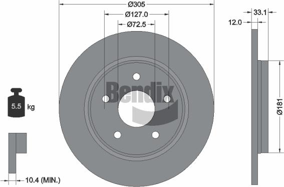 BENDIX Braking BDS1783HC - Disque de frein cwaw.fr