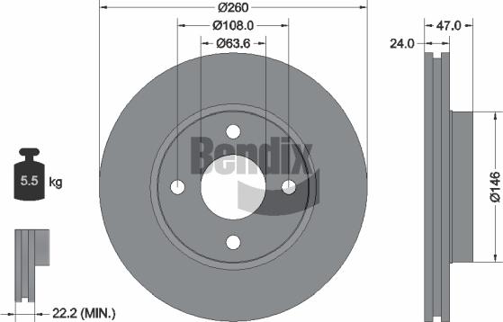 BENDIX Braking BDS1782 - Disque de frein cwaw.fr