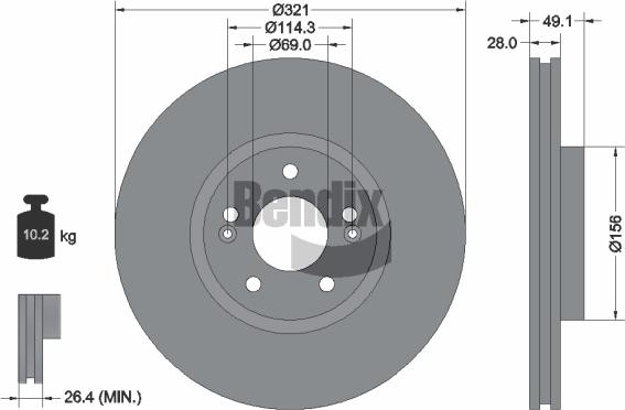 BENDIX Braking BDS1739 - Disque de frein cwaw.fr