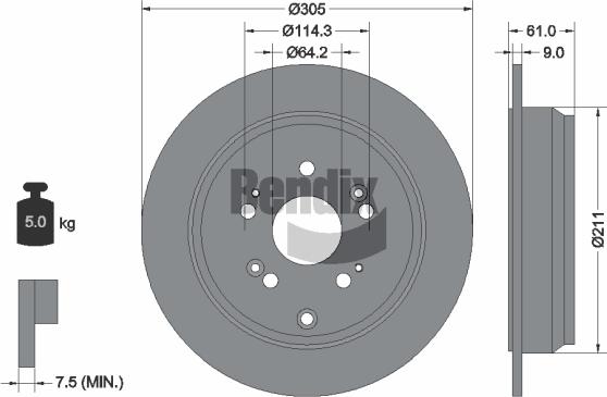 BENDIX Braking BDS1732 - Disque de frein cwaw.fr