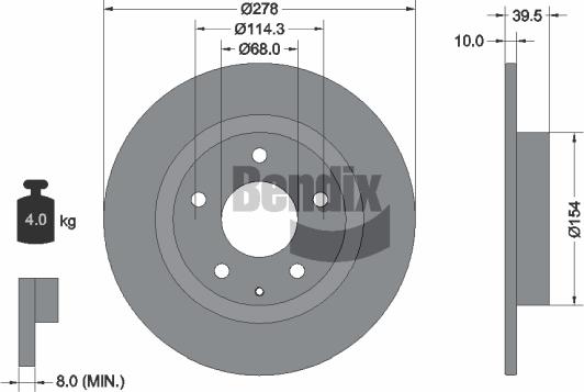 BENDIX Braking BDS1725 - Disque de frein cwaw.fr