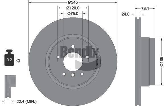 BENDIX Braking BDS1720HC - Disque de frein cwaw.fr