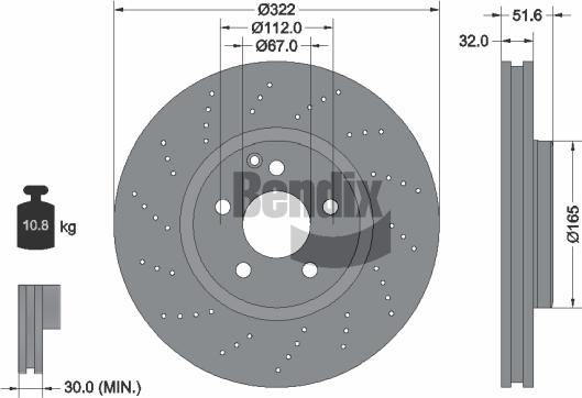 BENDIX Braking BDS1723HC - Disque de frein cwaw.fr