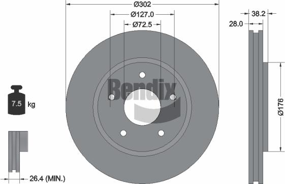 BENDIX Braking BDS1722 - Disque de frein cwaw.fr