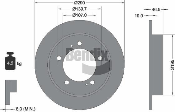 BENDIX Braking BDS1773 - Disque de frein cwaw.fr