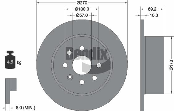 BENDIX Braking BDS2041 - Disque de frein cwaw.fr