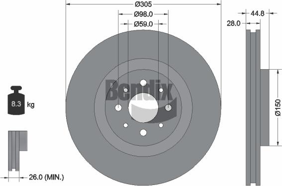 BENDIX Braking BDS2054 - Disque de frein cwaw.fr