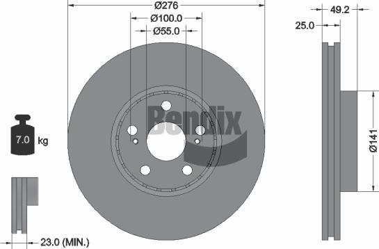 BENDIX Braking BDS2058 - Disque de frein cwaw.fr