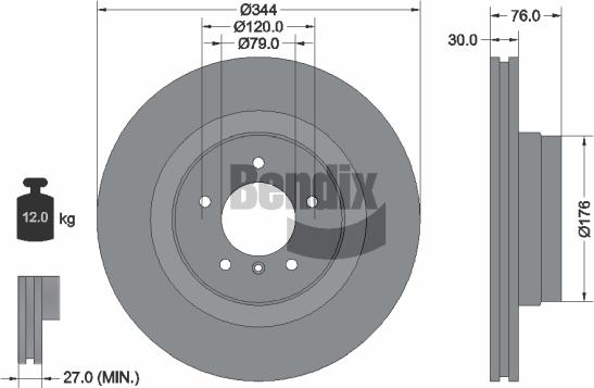 BENDIX Braking BDS2063 - Disque de frein cwaw.fr