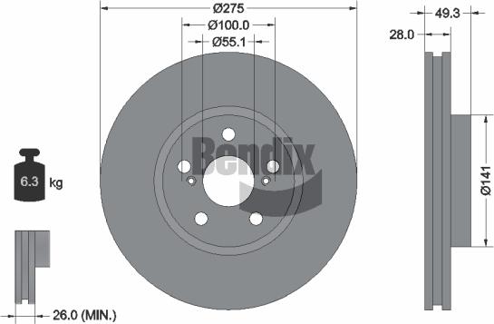 BENDIX Braking BDS2015 - Disque de frein cwaw.fr