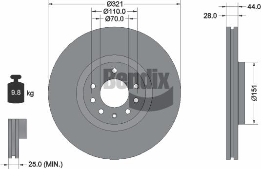 BENDIX Braking BDS2016 - Disque de frein cwaw.fr