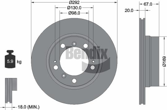 BENDIX Braking BDS2147HC - Disque de frein cwaw.fr