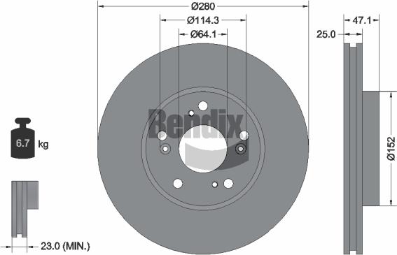 BENDIX Braking BDS2100 - Disque de frein cwaw.fr