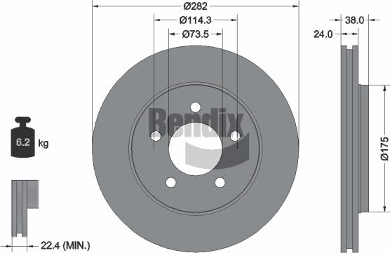 BENDIX Braking BDS2116 - Disque de frein cwaw.fr