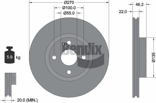 BENDIX Braking BDS2130 - Disque de frein cwaw.fr