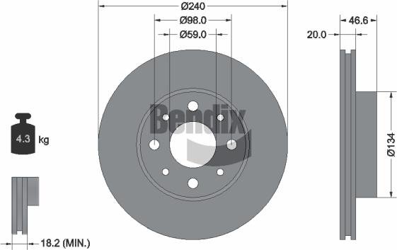 BENDIX Braking BDS2179 - Disque de frein cwaw.fr