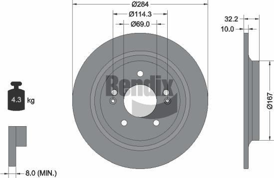 BENDIX Braking BDS2174 - Disque de frein cwaw.fr