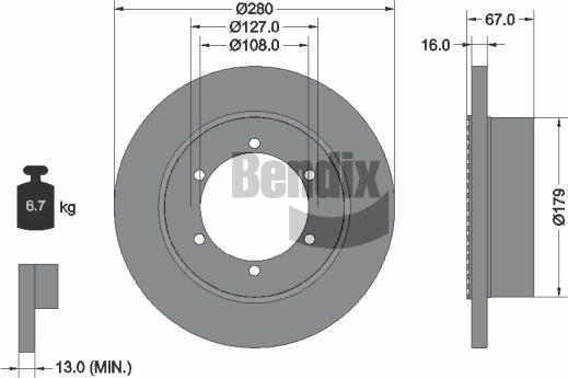 BENDIX Braking BDS2304 - Disque de frein cwaw.fr