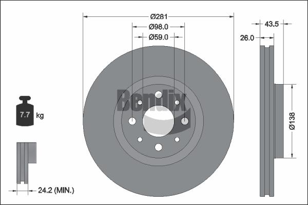 BENDIX Braking BDS2316 - Disque de frein cwaw.fr