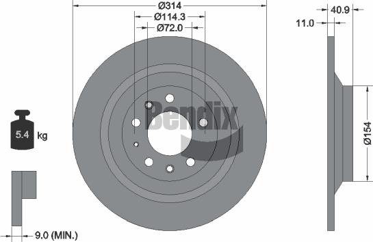 BENDIX Braking BDS2233 - Disque de frein cwaw.fr