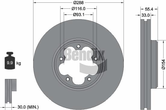 BENDIX Braking BDS2237 - Disque de frein cwaw.fr