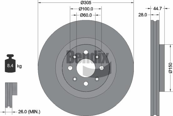 BENDIX Braking BDS2224 - Disque de frein cwaw.fr