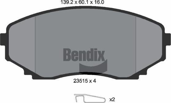 BENDIX Braking BPD1999 - Kit de plaquettes de frein, frein à disque cwaw.fr