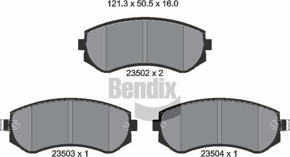 BENDIX Braking BPD1995 - Kit de plaquettes de frein, frein à disque cwaw.fr