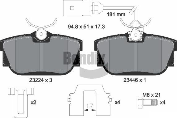 BENDIX Braking BPD1945 - Kit de plaquettes de frein, frein à disque cwaw.fr