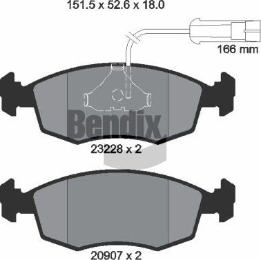 BENDIX Braking BPD1946 - Kit de plaquettes de frein, frein à disque cwaw.fr