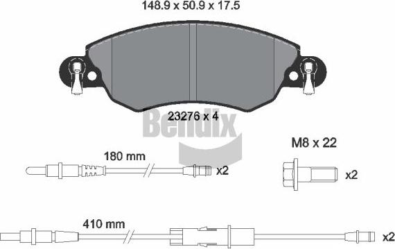 BENDIX Braking BPD1954 - Kit de plaquettes de frein, frein à disque cwaw.fr