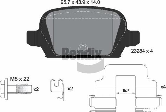 BENDIX Braking BPD1956 - Kit de plaquettes de frein, frein à disque cwaw.fr