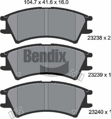 BENDIX Braking BPD1951 - Kit de plaquettes de frein, frein à disque cwaw.fr