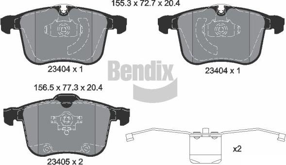 BENDIX Braking BPD1969 - Kit de plaquettes de frein, frein à disque cwaw.fr