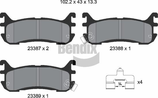 BENDIX Braking BPD1965 - Kit de plaquettes de frein, frein à disque cwaw.fr