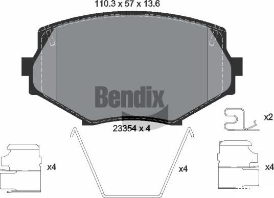 BENDIX Braking BPD1963 - Kit de plaquettes de frein, frein à disque cwaw.fr