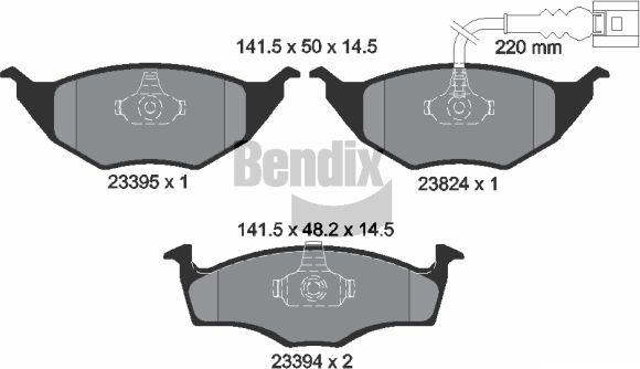 BENDIX Braking BPD1967 - Kit de plaquettes de frein, frein à disque cwaw.fr