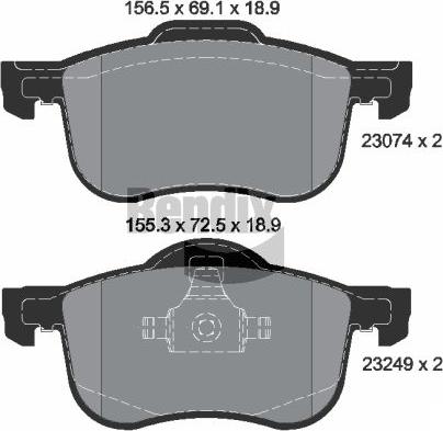 BENDIX Braking BPD1909 - Kit de plaquettes de frein, frein à disque cwaw.fr