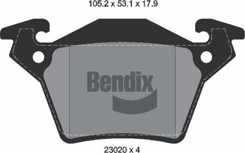 BENDIX Braking BPD1904 - Kit de plaquettes de frein, frein à disque cwaw.fr