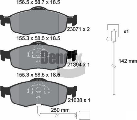 BENDIX Braking BPD1908 - Kit de plaquettes de frein, frein à disque cwaw.fr