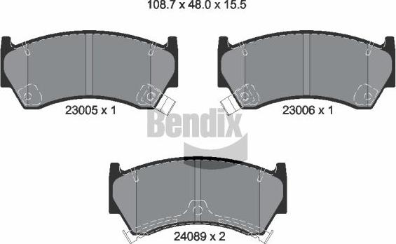 BENDIX Braking BPD1903 - Kit de plaquettes de frein, frein à disque cwaw.fr