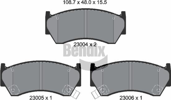 BENDIX Braking BPD1902 - Kit de plaquettes de frein, frein à disque cwaw.fr