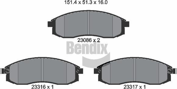 BENDIX Braking BPD1915 - Kit de plaquettes de frein, frein à disque cwaw.fr