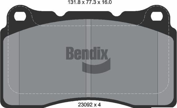 BENDIX Braking BPD1918 - Kit de plaquettes de frein, frein à disque cwaw.fr