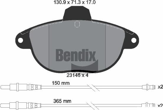 BENDIX Braking BPD1934 - Kit de plaquettes de frein, frein à disque cwaw.fr