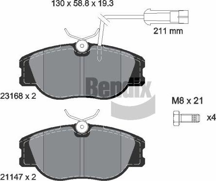 BENDIX Braking BPD1935 - Kit de plaquettes de frein, frein à disque cwaw.fr