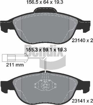 BENDIX Braking BPD1931 - Kit de plaquettes de frein, frein à disque cwaw.fr