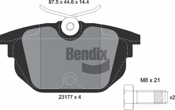 BENDIX Braking BPD1938 - Kit de plaquettes de frein, frein à disque cwaw.fr